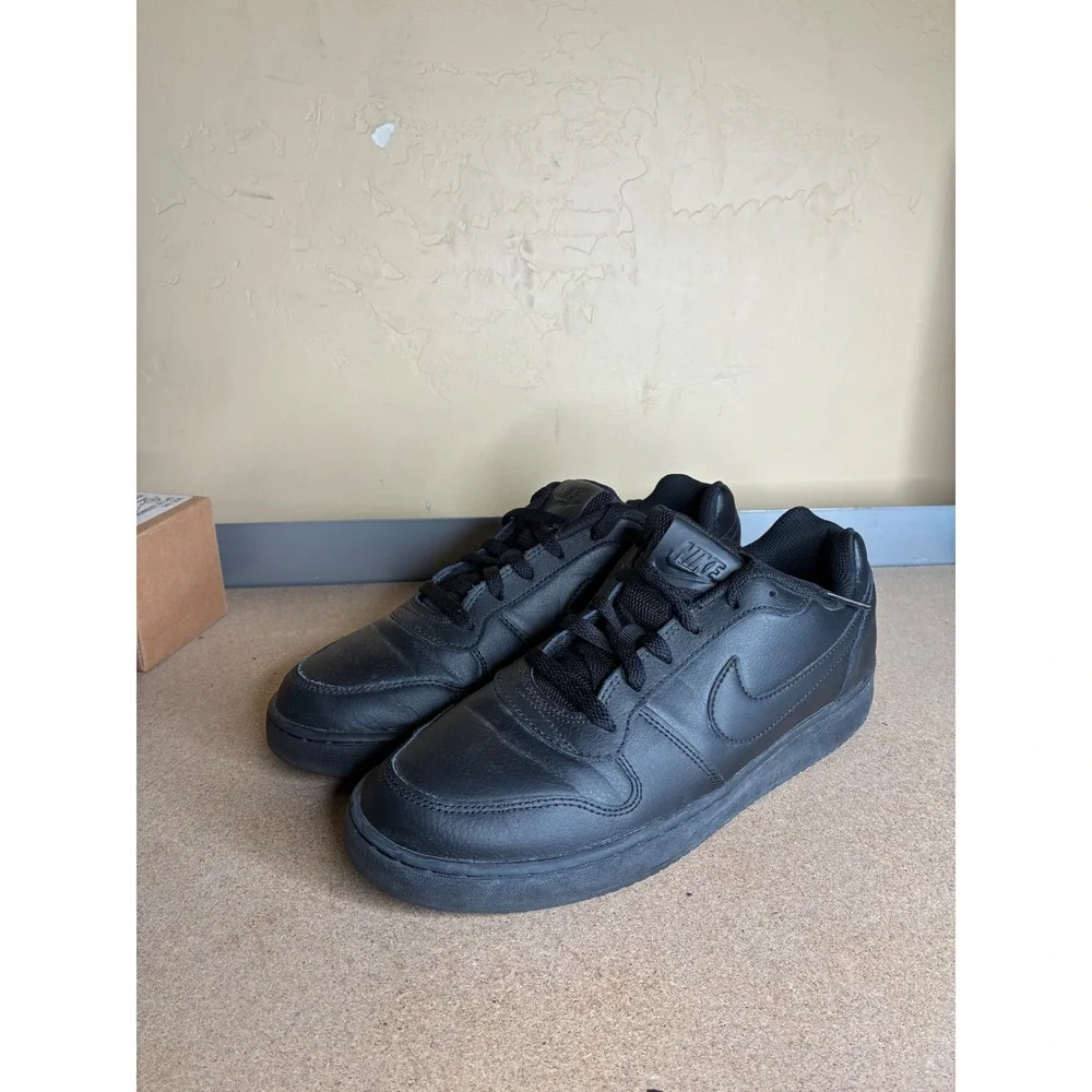 Nike Ebernon Low Triple Black Sneakers AQ1775-003 Mens Size 9.5 Basketball Shoes